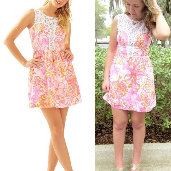 Lilly Pulitzer Dresses & Skirts - Lilly Pulitzer raegan fit n flare resort white dress size 14 barbiecore